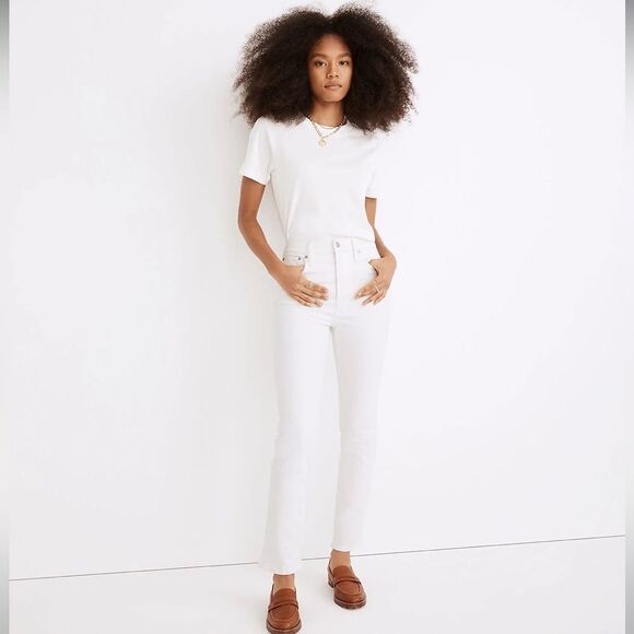 Madewell NWT Perfect Vintage Jeans Size 26 High Rise Tile White - Picture 4 of 14